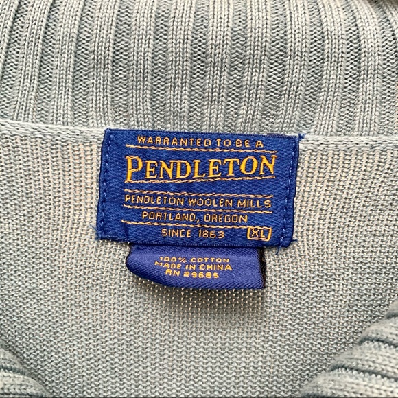 Mens Pendleton Quarter 1/4 Zip Sweater Long Sleeve Light Blue XL - Picture 5 of 5